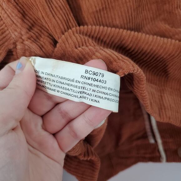 J.O.A. Orange Cropped Corduroy Utility Jacket S - Picture 9 of 9
